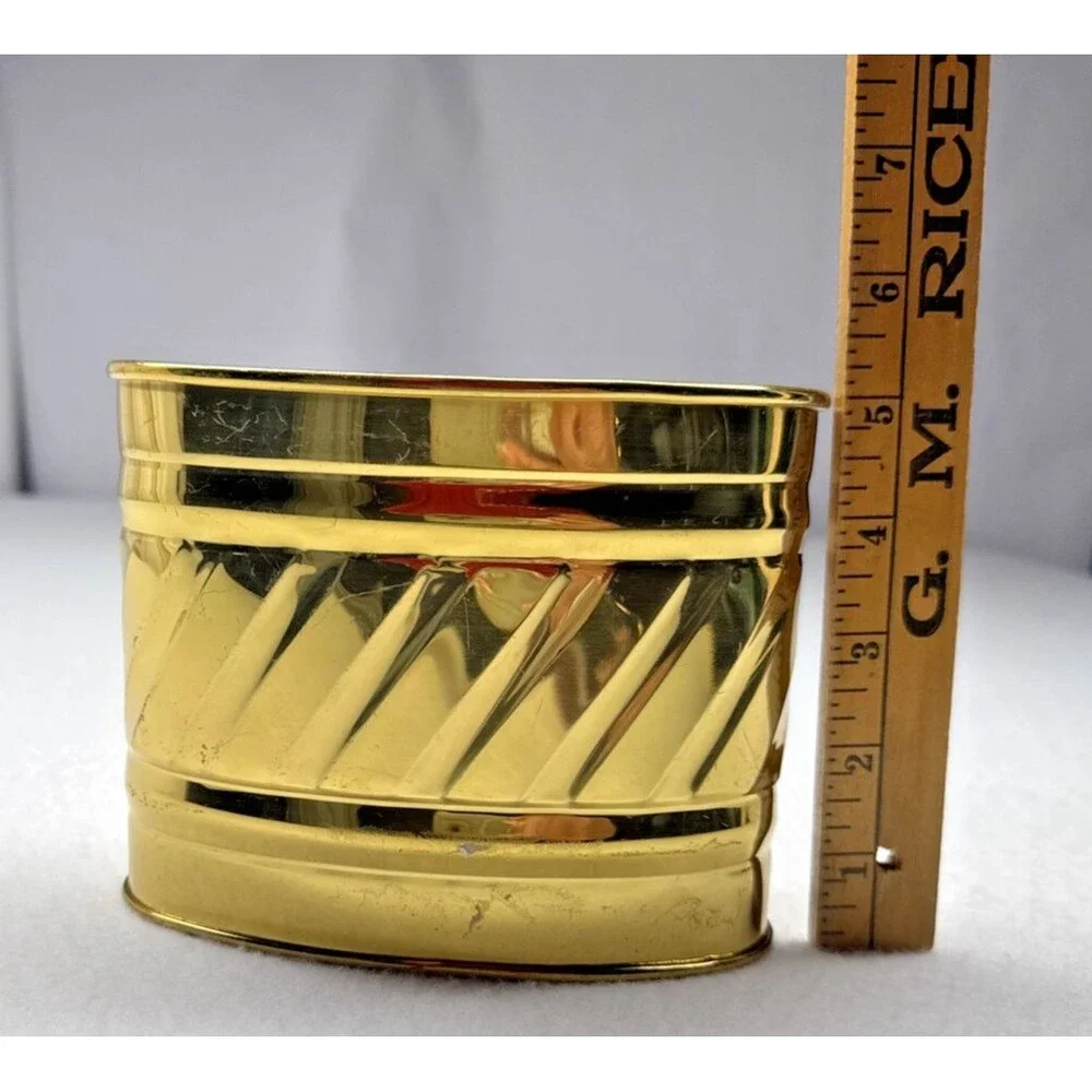 Bristol Solid Brass Decorative Container Cachepot Planter Made USA